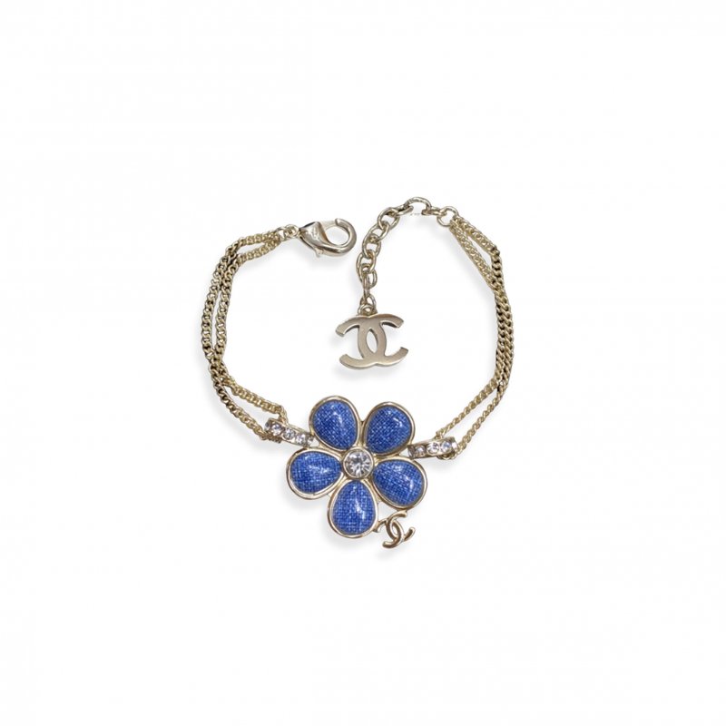 (image for) CHANEL BLUE FLOWER GOLD BRACELET