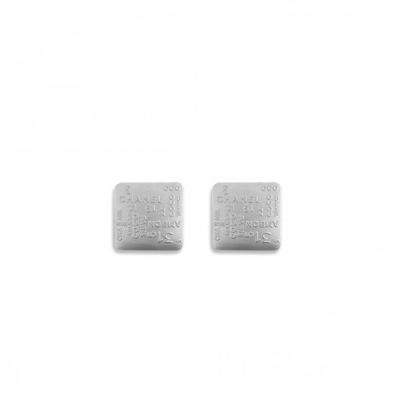 (image for) CHANEL LETTER SQUARE EARRINGS
