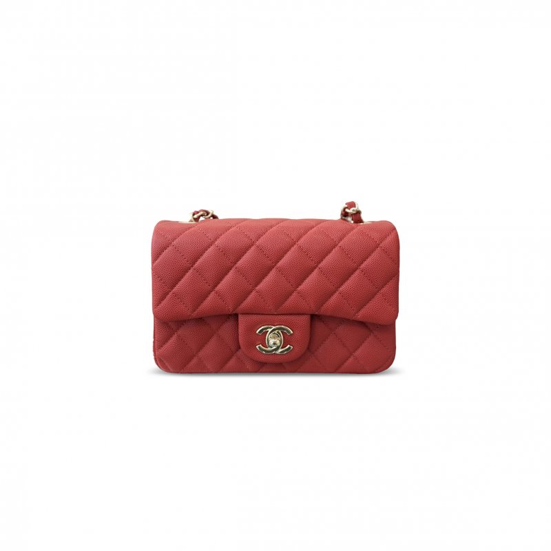 (image for) CHANEL MASTER MINI CLASSIC FLAP SHOULDER CAVIAR LEATHER RED (20*12*6cm)