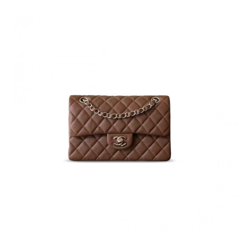(image for) CHANEL MASTER SMALL CLASSIC DOUBLE FLAP BAG CAVIAR BROWN (23*14*6cm)
