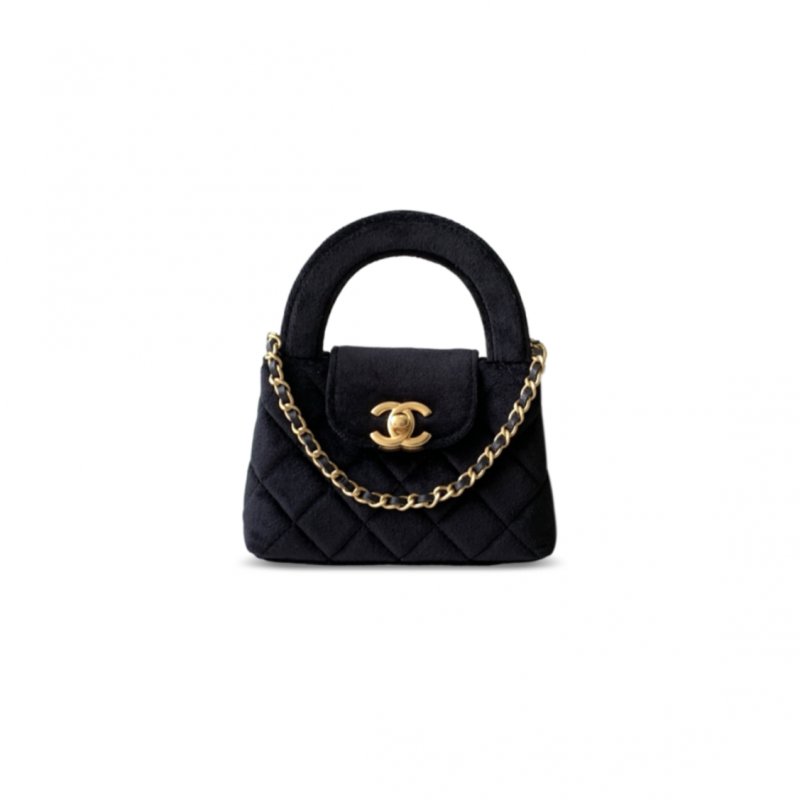 (image for) CHANEL KELLY NANO SHOPPING BAG VELVET AS3435 (12.5*8.3*4cm)