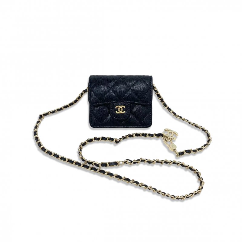 (image for) CHANEL QUILTED FLAP CARD HOLDER BELT BAG WITH CHAIN AP1952 (10*7*2.5cm)