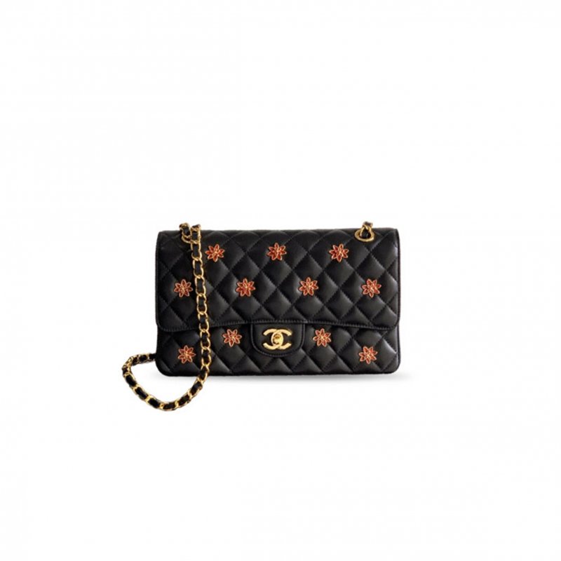 (image for) CHANEL LARGE BUG SINGLE FLAP BAG IN BLACK (25.5*15.5*6.5cm)