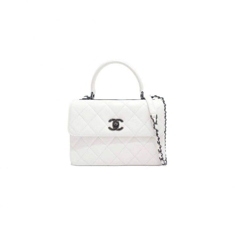 (image for) CHANEL LAMBSKIN QUILTED SMALL TRENDY CC DUAL HANDLE FLAP BAG A92236 (25*17.5*9cm)
