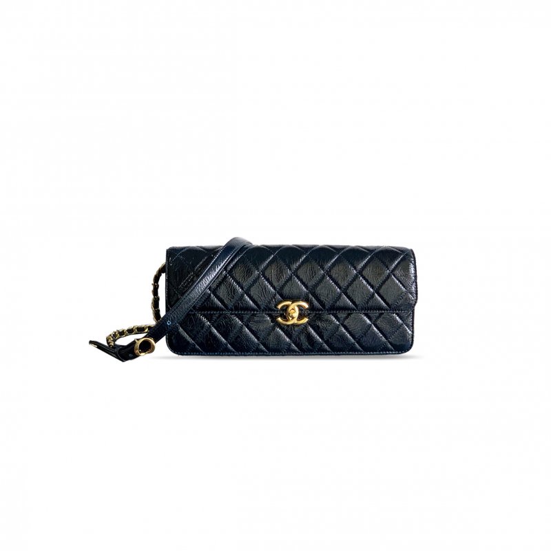 (image for) CHANEL LARGE FLAP BAG WAXED CALFSKIN IN NAVY BLUE AS5642 (29*17.5*5cm)