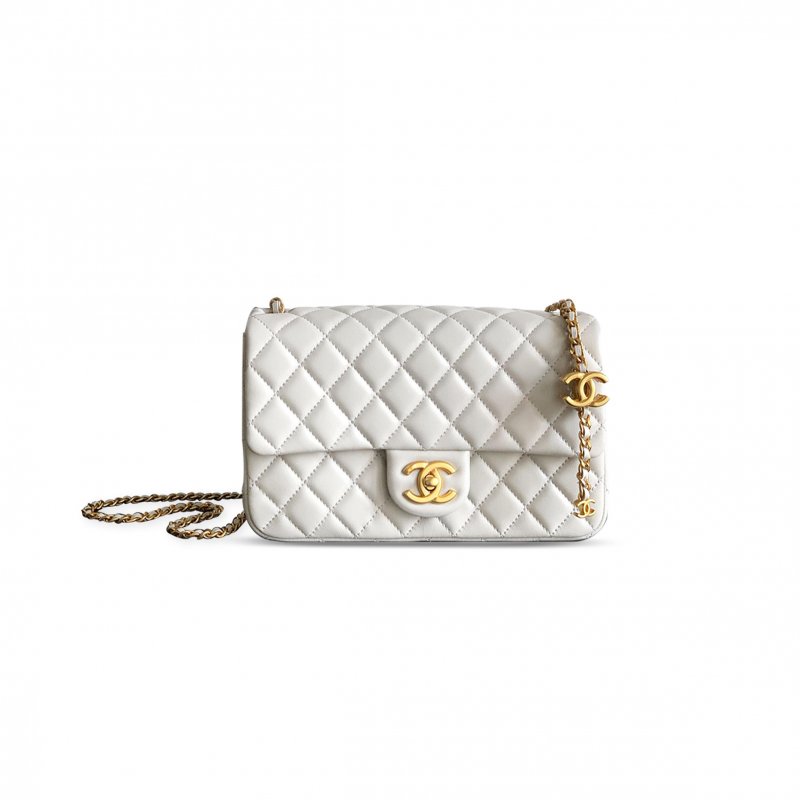 (image for) CHANEL LARGE FLAP BAG SHINY LANBSKIN 255318 (23.5*14.5*7cm)