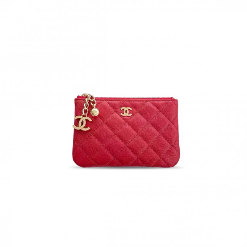 (image for) CHANEL RED QUILTED CLASSIC ZIPPED COIN PURSE A50168 (15*9.5*0.5cm)