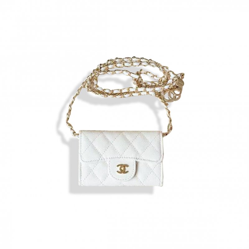 (image for) CHANEL QUILTED LEATHER CROSSBODY CHAIN WALLET (11*7.5*2cm)