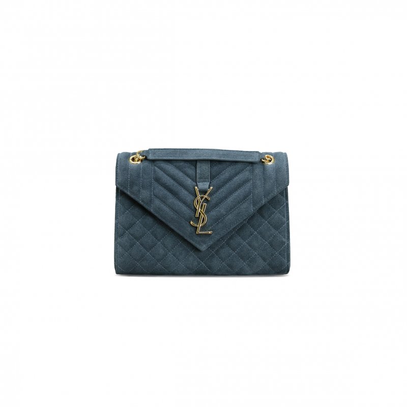 (image for) YSL ENVELOPE MEDIUM CHAIN BAG IN SUEDE SHOULDER BAG 487206233460 (24*17.5*6cm)