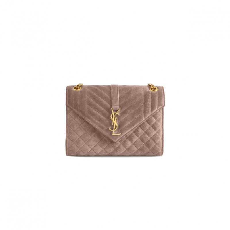(image for) YSL ENVELOPE MEDIUM CHAIN BAG IN SUEDE SHOULDER BAG 48720643748744 (24*17.5*6cm)