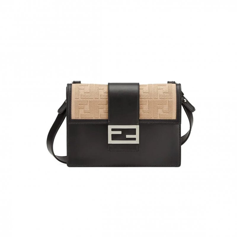(image for) FENDI ZUCCA FF BAGUETTE BLACK SHOULDER BAG 7VA524A9P6F1DZQ (23*16*2cm)