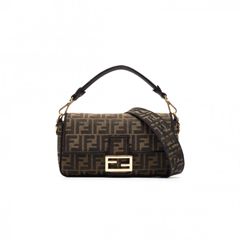 (image for) FENDI TOBACCO ZUCCA JACQUARD CANVAS MEDIUM BAGUETTE BAG (27*15*6cm)