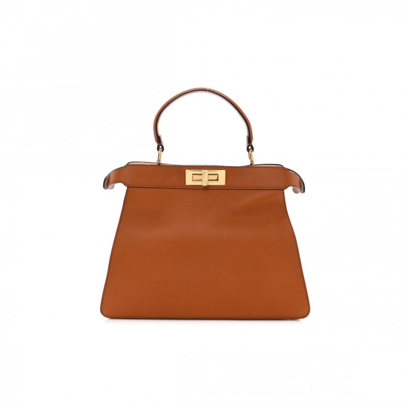 (image for) FENDI VITELLO SETA SHINY NAPPA MEDIUM PEEKABOO I SEE U SATCHEL CUOIO LIGHT ROSE (33*25*13cm)
