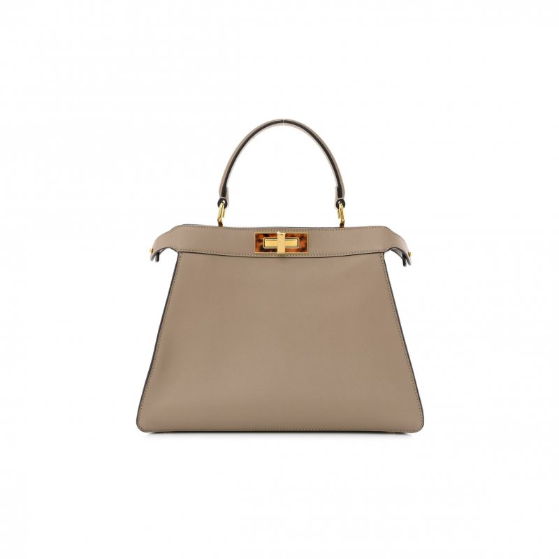 (image for) FENDI VITELLO SETA PLEXIGLASS TORTOISE MEDIUM PEEKABOO ICONIC SATCHEL TORTORA (34*25*13cm)
