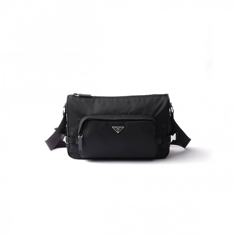 (image for) PRADA LARGE RE-NYLON AND SAFFIANO LEATHER SHOULDER BAG 2VH191 (35*22*12cm)