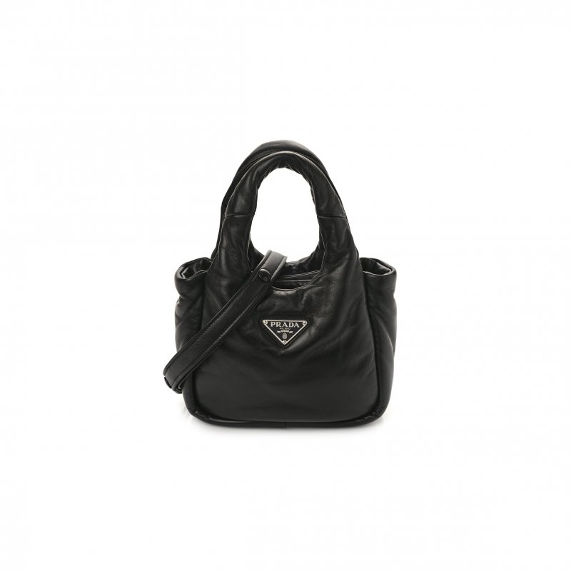 (image for) PRADA SOFT NAPPA SMALL PADDED SHOULDER BAG BLACK (30*25*11cm)