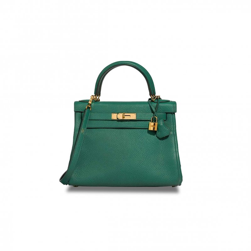 (image for) HERMÈS MASTER KELLY 25 MALACHITE GREEN GOLD BUCKLE (25*17*7cm)